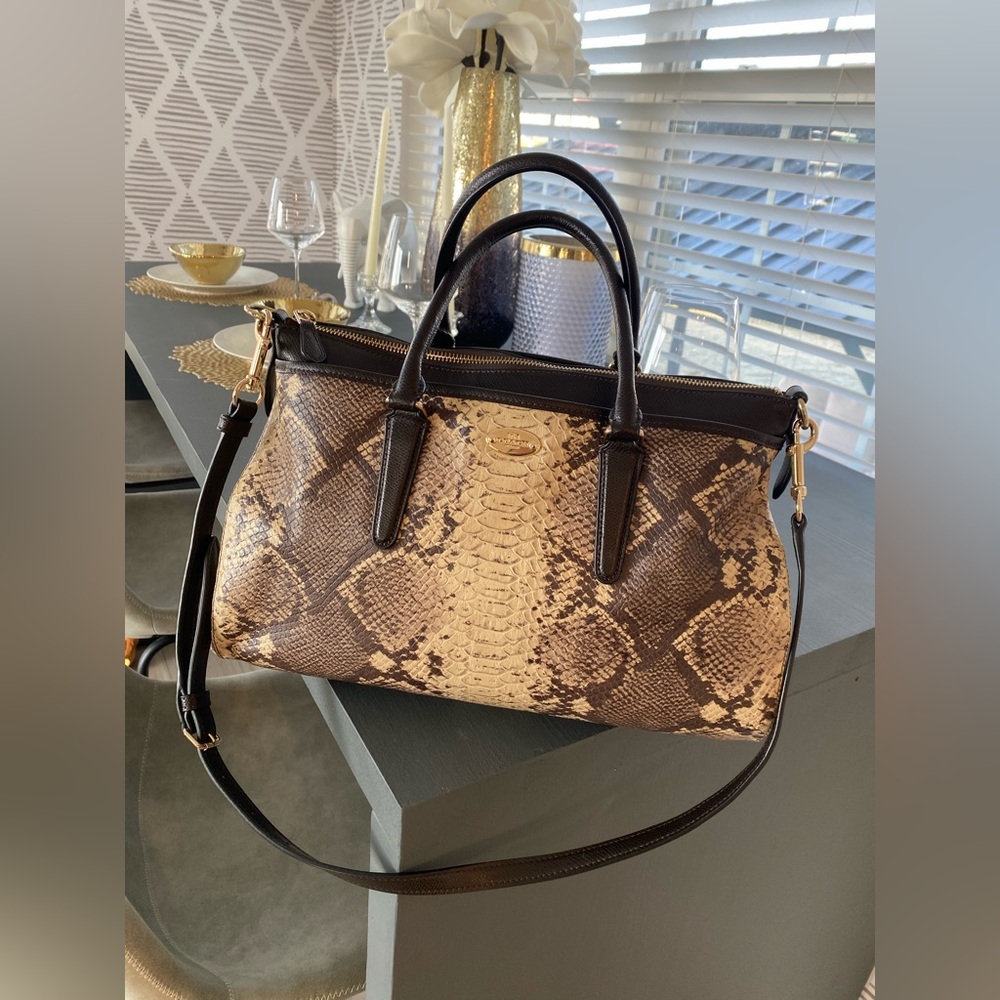Coach Morgan Satchel In Python Snakeskin Embossed… - image 2